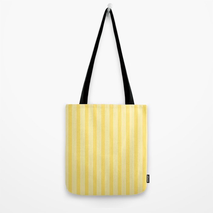 Contemporary Cottage Stripes Vertical Pattern in Yellow and White Tote Bag Gallery Image 2