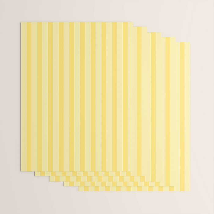 Contemporary Cottage Stripes Vertical Pattern in Yellow and White Wrapping Paper Gallery Image 3