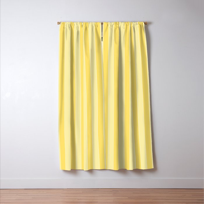 Contemporary Cottage Stripes Vertical Pattern in Yellow and White Window Curtain Gallery Image 3