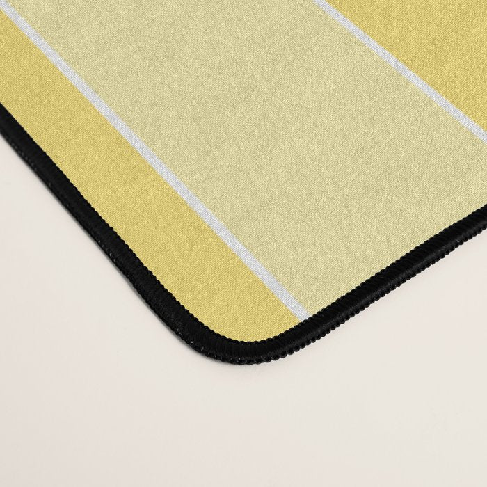 Contemporary Cottage Stripes Vertical Pattern in Yellow and White Desk Mat Gallery Image 4