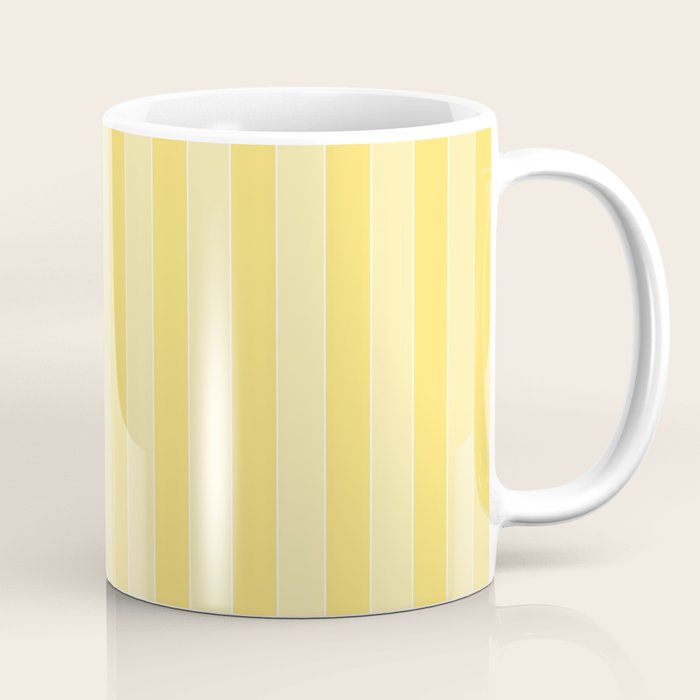 Contemporary Cottage Stripes Vertical Pattern in Yellow and White Coffee Mug Gallery Image 1