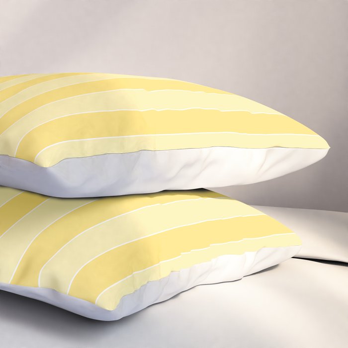 Contemporary Cottage Stripes Vertical Pattern in Yellow and White Pillow Sham Gallery Image 3