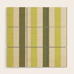 Textured Striped Pattern in Olive and Yellow Wood Wall Art Gallery Image 1