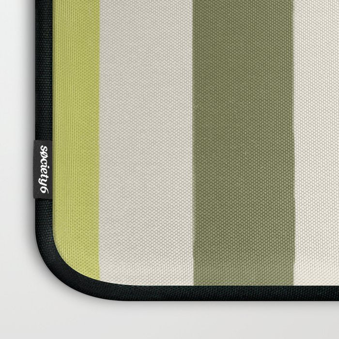 Textured Striped Pattern in Olive and Yellow Laptop Sleeve Gallery Image 3