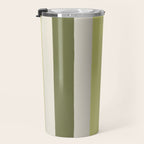 Textured Striped Pattern in Olive and Yellow Travel Mug Gallery Image 3
