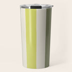 Textured Striped Pattern in Olive and Yellow Travel Mug Gallery Image 1