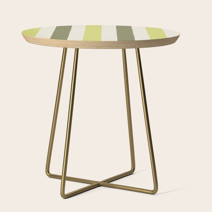 Textured Striped Pattern in Olive and Yellow Side Table Gallery Image 1