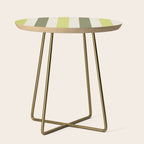 Textured Striped Pattern in Olive and Yellow Side Table Gallery Image 1