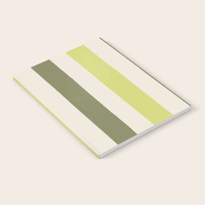Textured Striped Pattern in Olive and Yellow Notebook Gallery Image 2