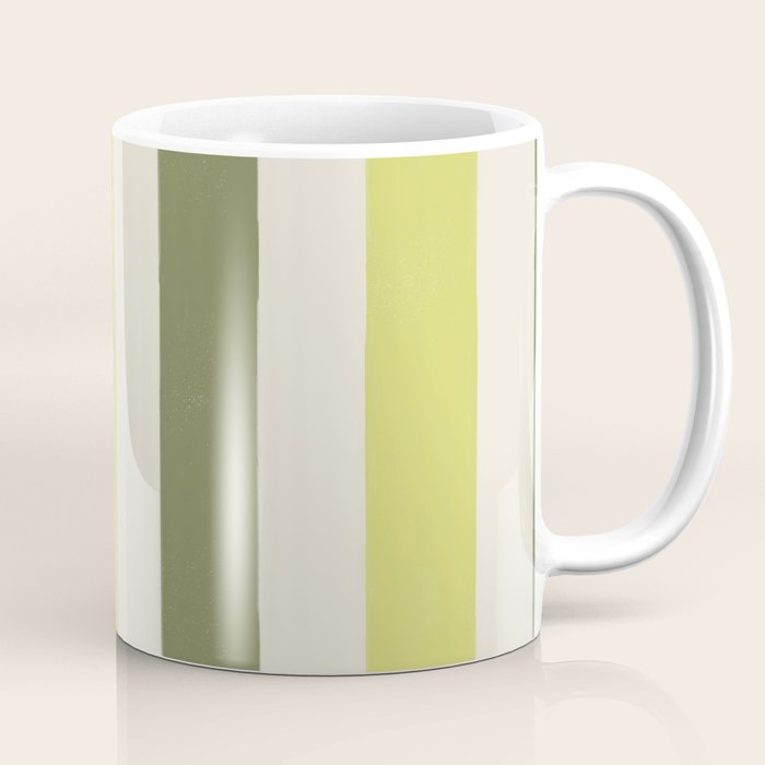 Textured Striped Pattern in Olive and Yellow Coffee Mug Gallery Image 1