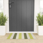 Textured Striped Pattern in Olive and Yellow Welcome Mat Gallery Image 3