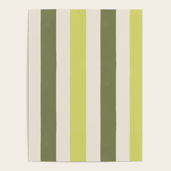 Textured Striped Pattern in Olive and Yellow Poster Gallery Image 4