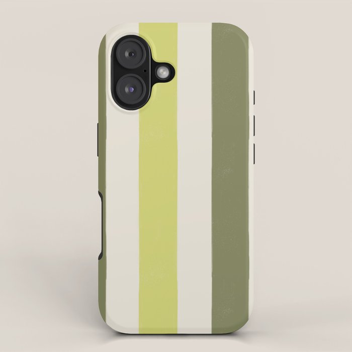Textured Striped Pattern in Olive and Yellow iPhone Case Gallery Image 1