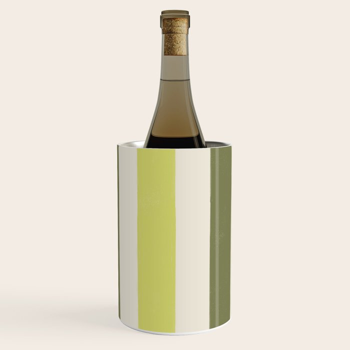 Textured Striped Pattern in Olive and Yellow Wine Chiller Gallery Image 1