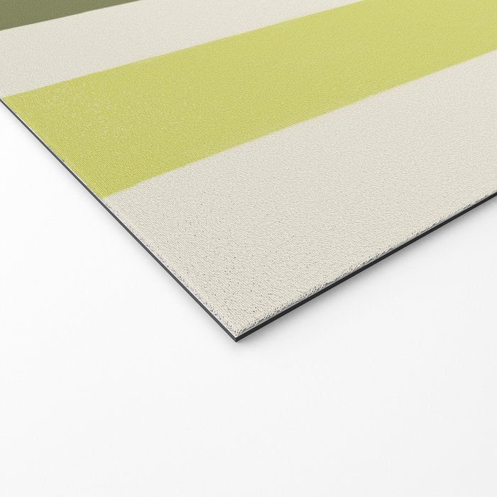 Textured Striped Pattern in Olive and Yellow Welcome Mat Gallery Image 2