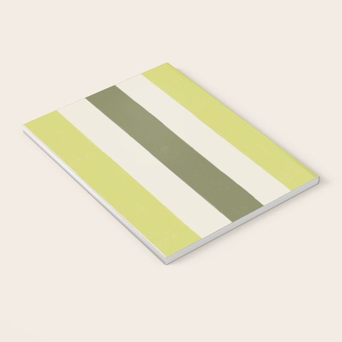 Textured Striped Pattern in Olive and Yellow Notebook Gallery Image 3