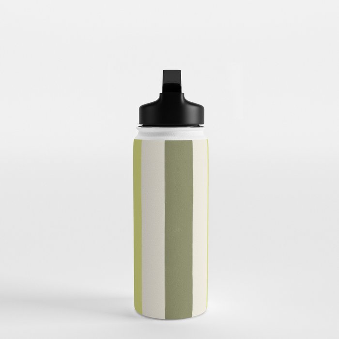 Textured Striped Pattern in Olive and Yellow Water Bottle Gallery Image 3