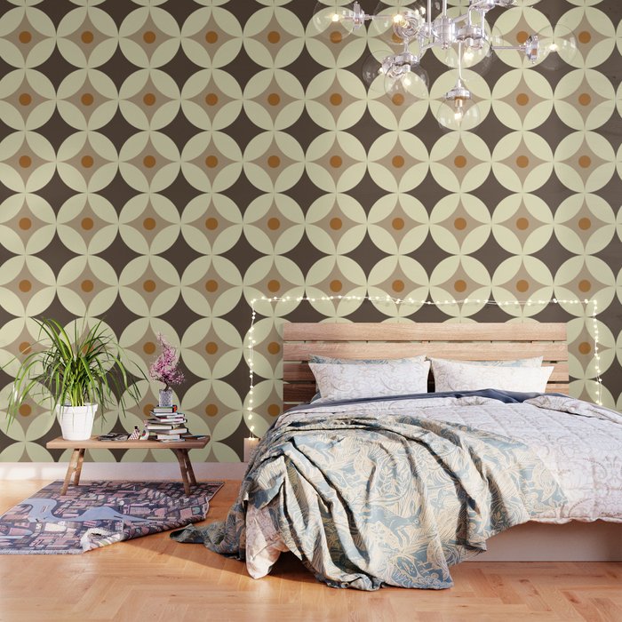 Retro Geometric Circle Pattern Wallpaper Gallery Image 3