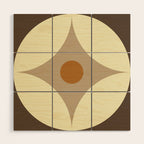 Retro Geometric Circle Pattern Wood Wall Art Gallery Image 1