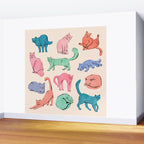 Pastel Cats Wall Mural Gallery Image 2