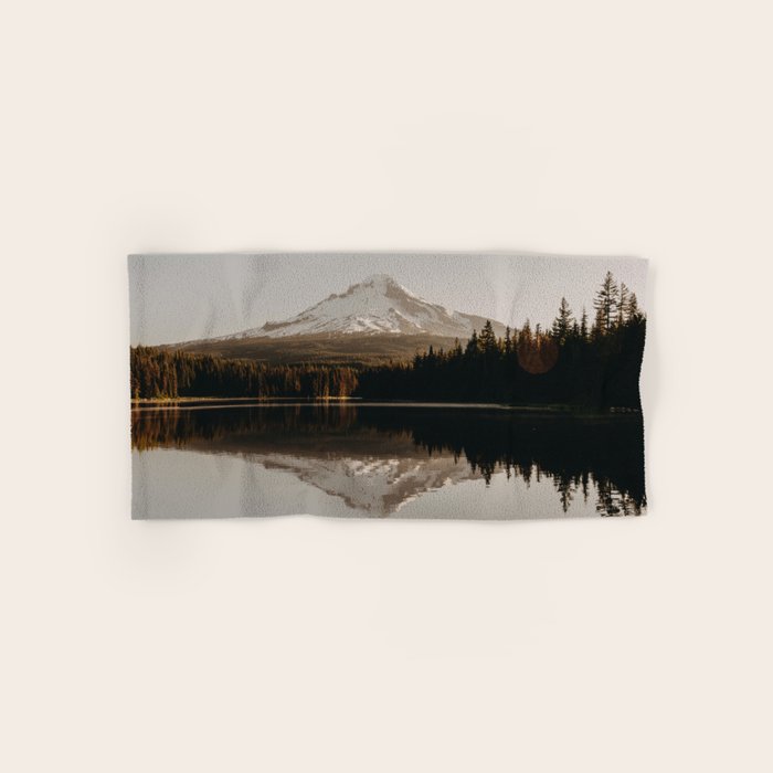 Mountain Lake Sunrise  - Pacific Northwest Adventure Bath Towel Gallery Image 1