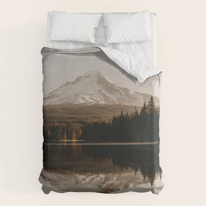 Mountain Lake Sunrise  - Pacific Northwest Adventure Duvet Cover Gallery Image 1
