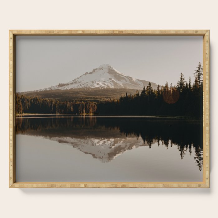 Mountain Lake Sunrise  - Pacific Northwest Adventure Serving Tray Gallery Image 1