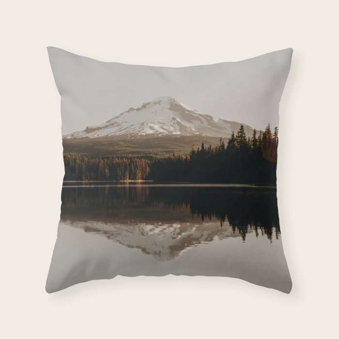 Mountain Lake Sunrise  - Pacific Northwest Adventure Throw Pillow Gallery Image 6