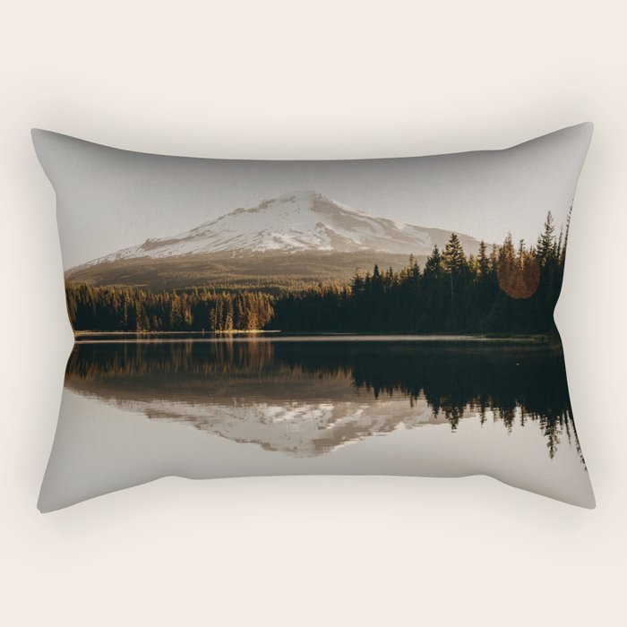 Mountain Lake Sunrise  - Pacific Northwest Adventure Rectangular Pillow Gallery Image 1