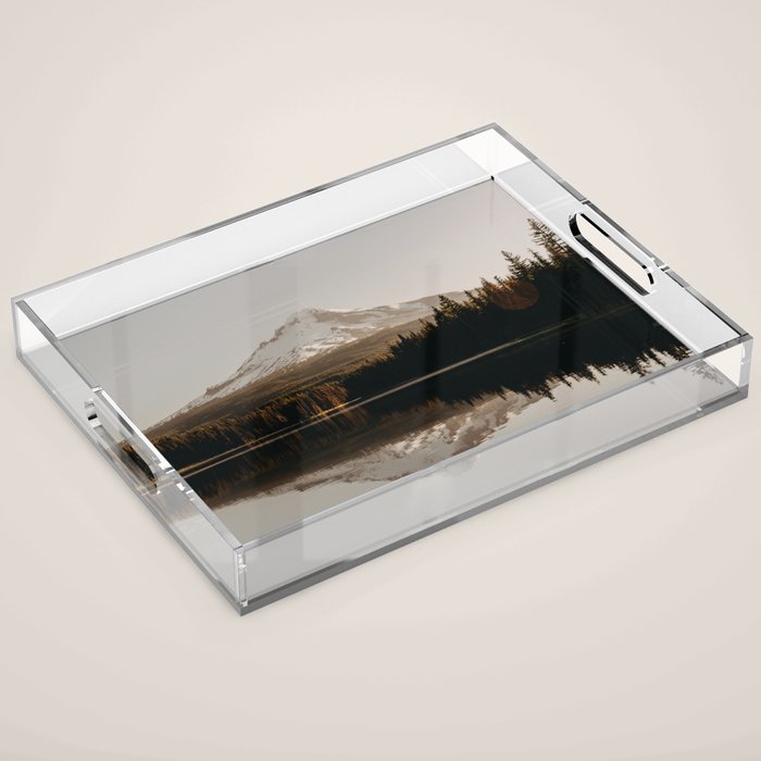 Mountain Lake Sunrise  - Pacific Northwest Adventure Acrylic Tray Gallery Image 1