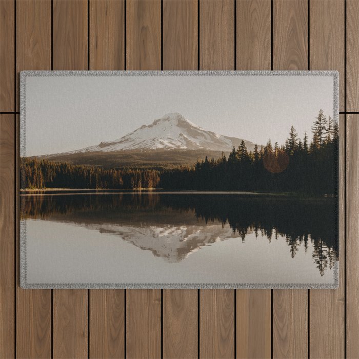 Mountain Lake Sunrise  - Pacific Northwest Adventure Outdoor Rug Gallery Image 1
