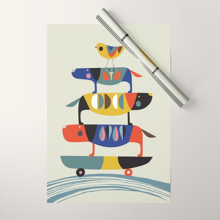 Skate dog Wrapping Paper Gallery Image 1
