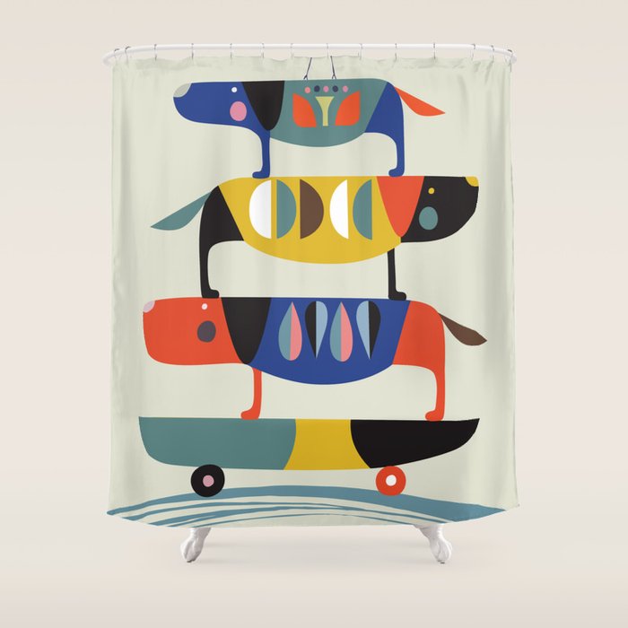 Skate dog Shower Curtain Gallery Image 1