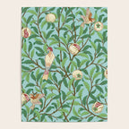 William Morris Enchanted Bird & Pomegranate Turquoise Green  Poster Gallery Image 4