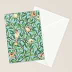 William Morris Enchanted Bird & Pomegranate Turquoise Green  Stationery Card Gallery Image 2