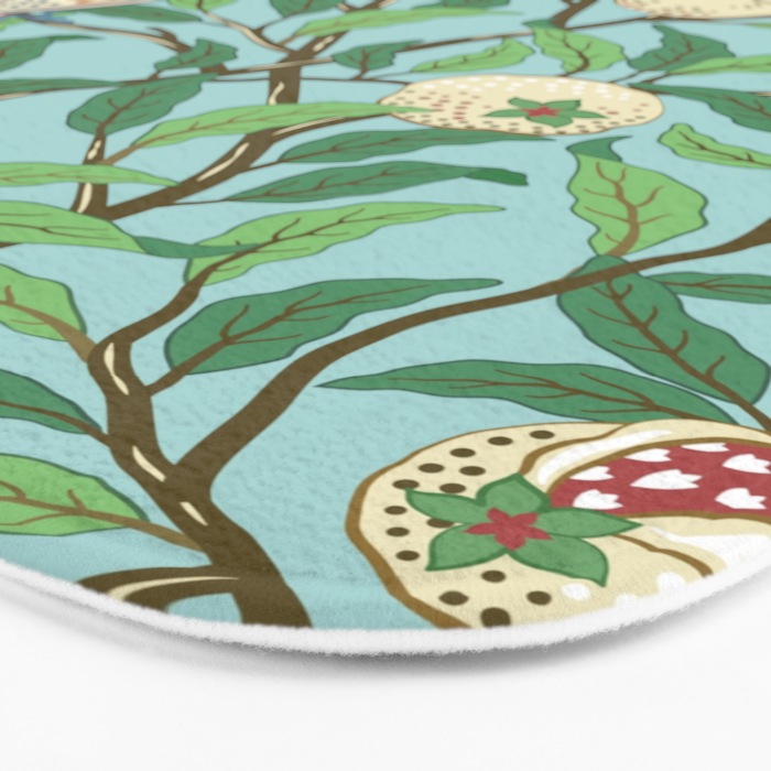 William Morris Enchanted Bird & Pomegranate Turquoise Green  Bath Mat Gallery Image 3