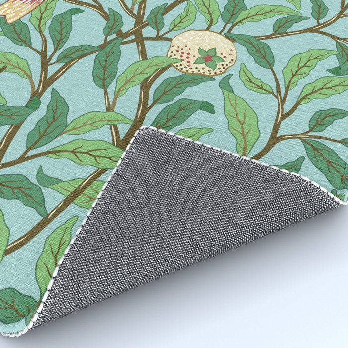William Morris Enchanted Bird & Pomegranate Turquoise Green  Rug Gallery Image 4