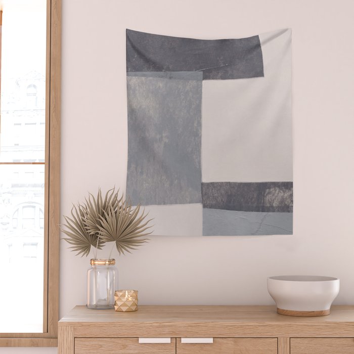 Gray Blocks #1 Wall Tapestry Gallery Image 2
