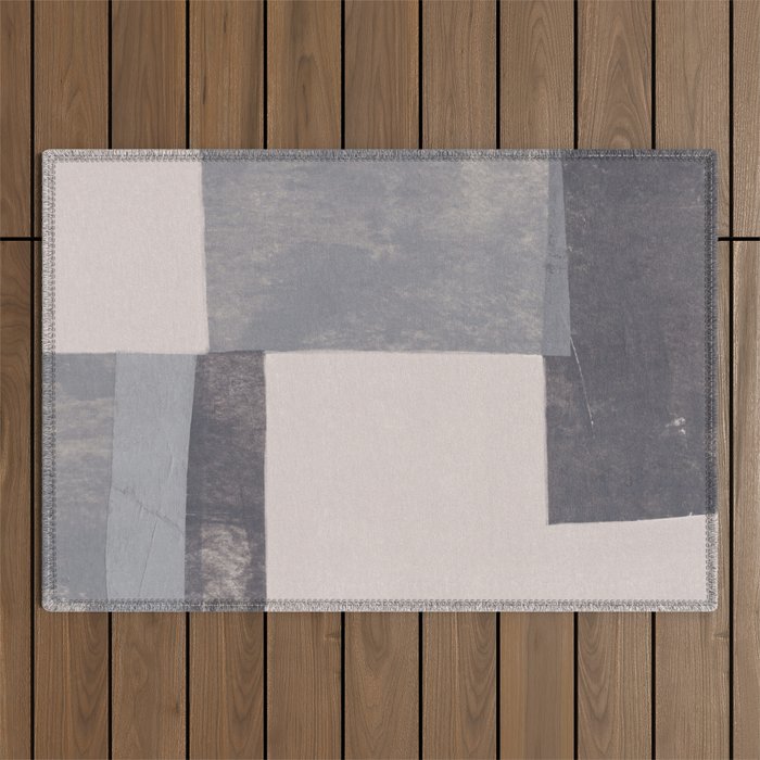 Gray Blocks #1 Outdoor Rug Gallery Image 1