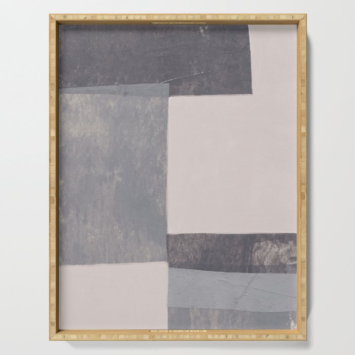 Gray Blocks #1 Serving Tray Gallery Image 1