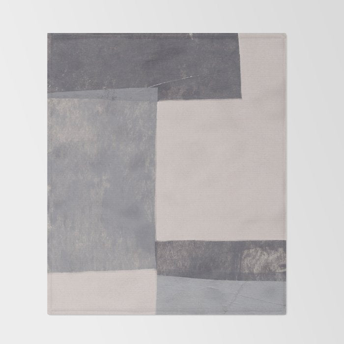 Gray Blocks #1 Throw Blanket Gallery Image 2