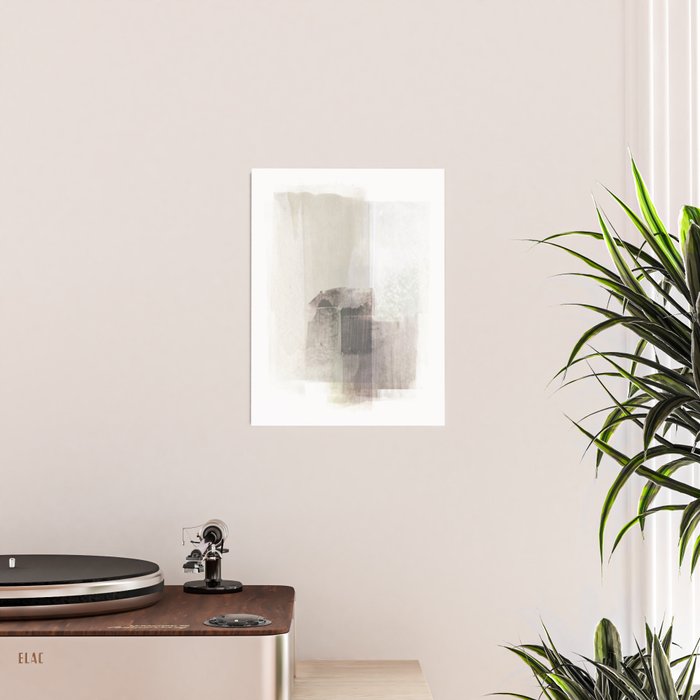 Beige and Brown Minimalist Abstract Painting Poster Gallery Image 2