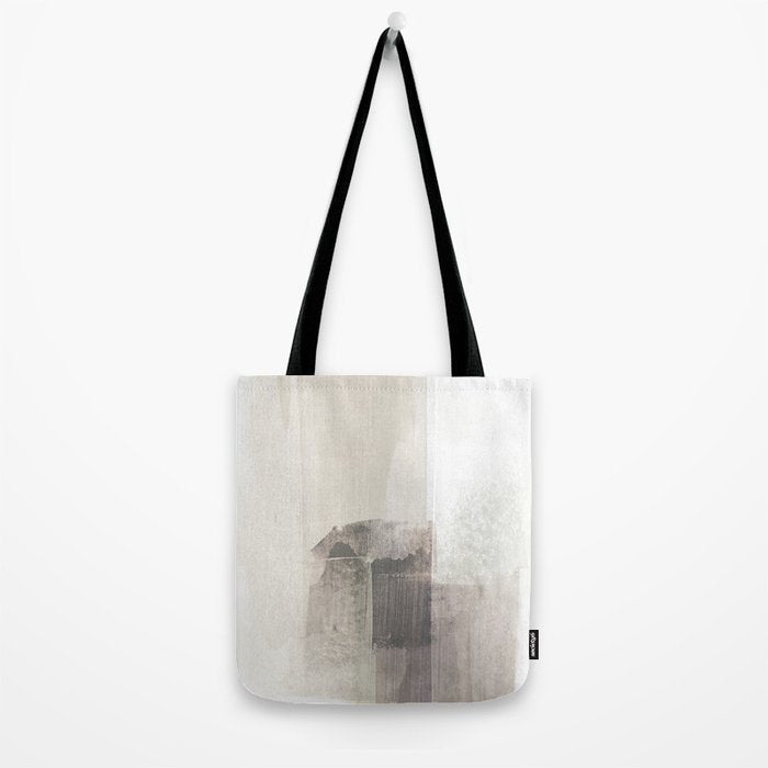 Beige and Brown Minimalist Abstract Painting Tote Bag Gallery Image 2