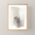 Beige and Brown Minimalist Abstract Painting Mini Art Print Gallery Image 1