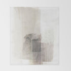 Beige and Brown Minimalist Abstract Painting Throw Blanket Gallery Image 2