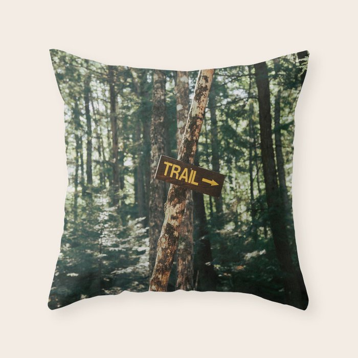 Trail Sign Throw Pillow Gallery Image 1