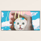 Meow // Cat Transformation Desk Mat Gallery Image 3