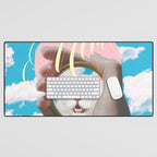 Meow // Cat Transformation Desk Mat Gallery Image 1