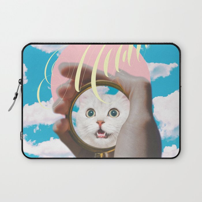 Meow // Cat Transformation Laptop Sleeve Gallery Image 1