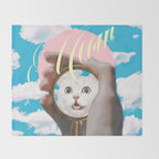 Meow // Cat Transformation Throw Blanket Gallery Image 2
